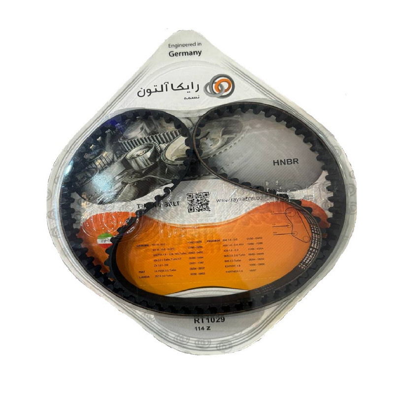 تسمه تایم رایکالتون مدل 114 دندانه مناسب برای پژو 405 و پارس